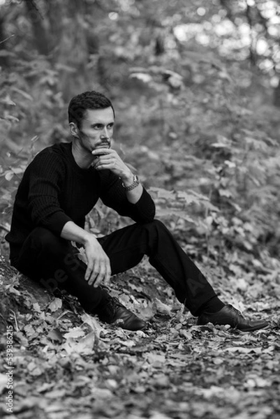 Obraz male portrait b/w