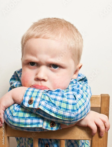 Fototapeta Sad little boy