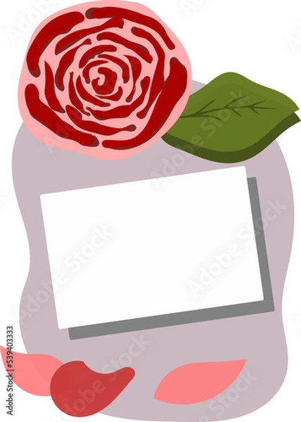 Fototapeta red rose with a message