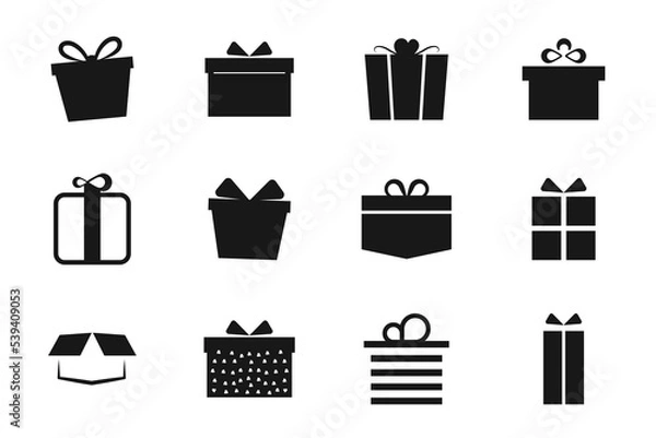 Fototapeta Set of Christmas gift box vectors icon