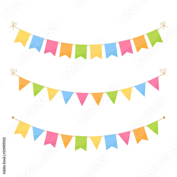 Obraz Garland flags for party, carnival or festival.