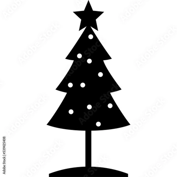 Fototapeta Christmas tree black
