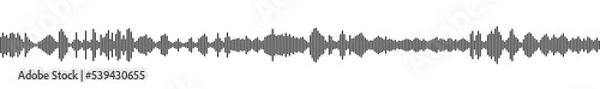 Obraz seamless sound waveform pattern for radio podcasts, music player, video editor, voise message in social media chats, voice assistant, recorder. vector illustration
