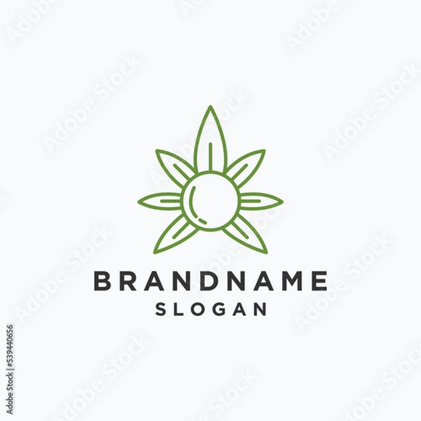 Obraz Cannabis sun logo template vector illustration design