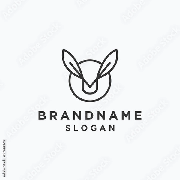 Obraz Deer leaf logo template vector illustration design