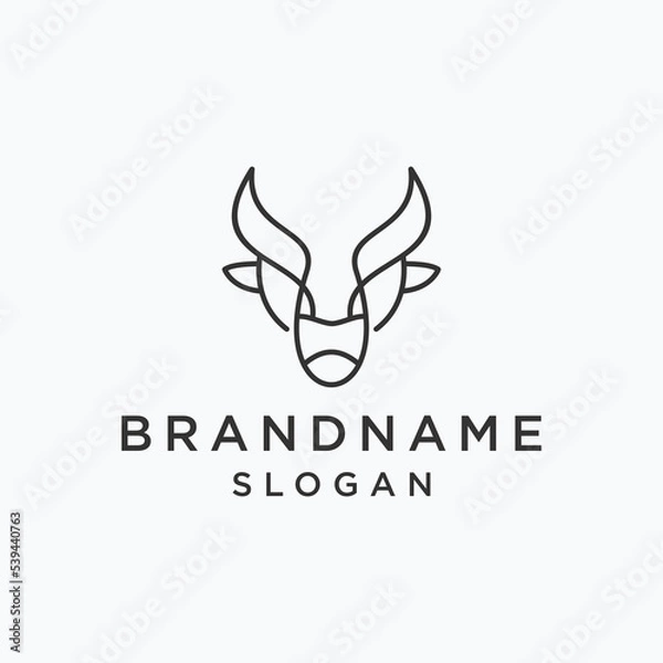 Obraz Head bull logo template vector illustration design