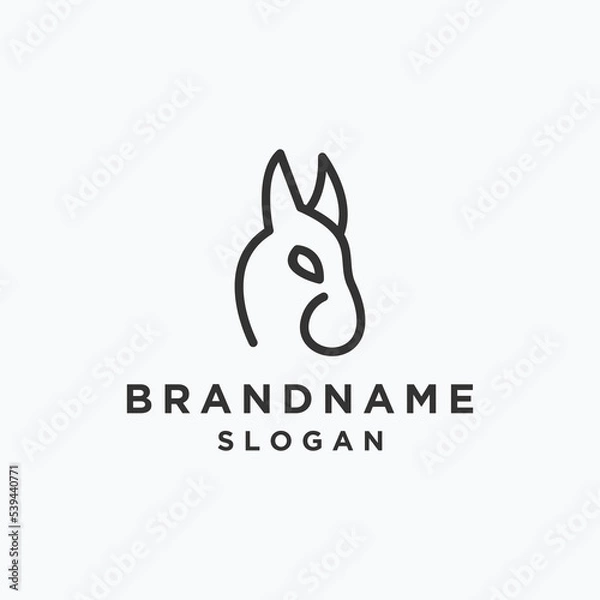 Obraz Head dog logo template vector illustration design
