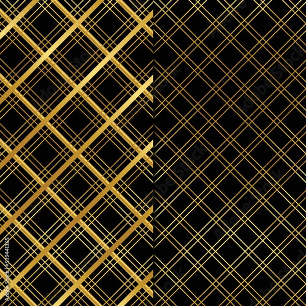 Fototapeta black and gold abstract seamless pattern