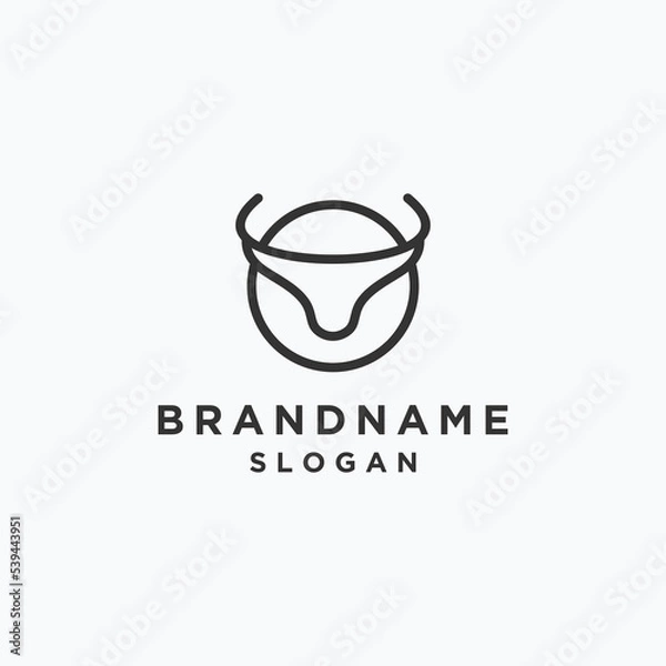 Obraz Head bull logo template vector illustration design