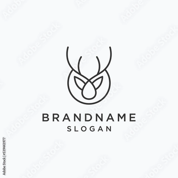 Obraz Head deer logo template vector illustration design