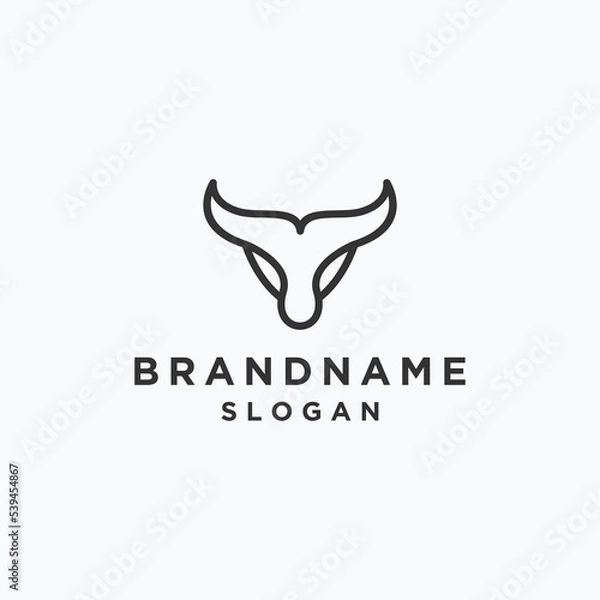 Obraz Head bull logo template vector illustration design