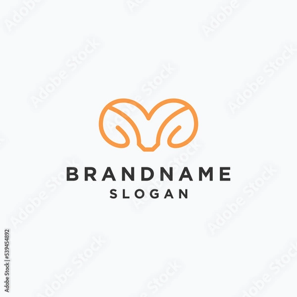 Obraz Letter M ram logo template vector illustration design
