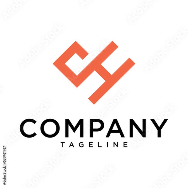 Fototapeta Heart Logo with Letter H Set Vector