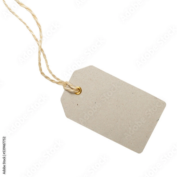 Obraz Price tag made of cardboard, transparent isolated png clipart