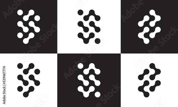 Obraz molecule logo vector. connection technology icon design