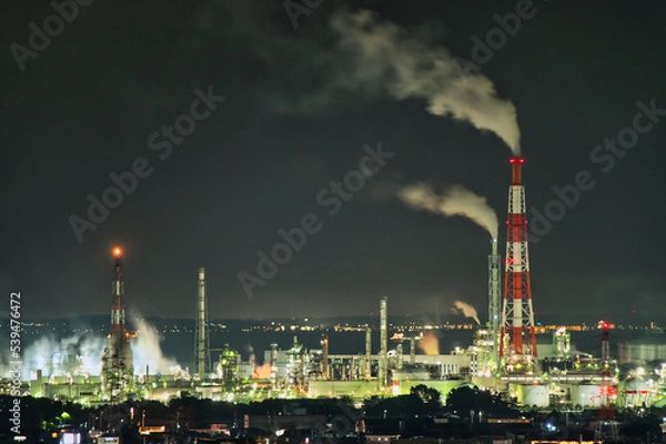 Fototapeta 工場夜景