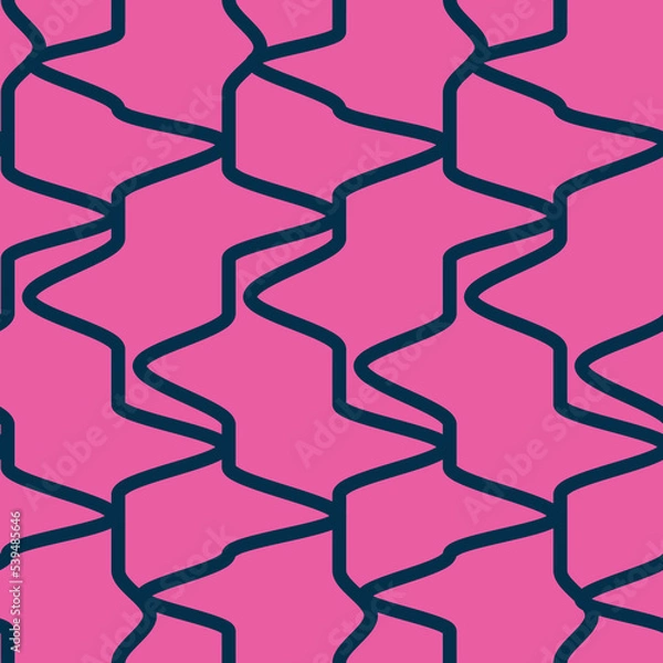 Fototapeta Pink and dark green geometric stripes seamless pattern background.  Perfect for fabric, scrapbooking, quilting, wallpaper and many more projects.