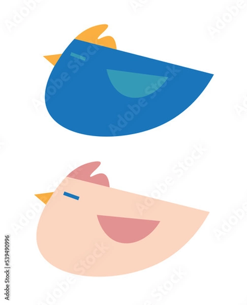 Obraz Chicken (blue and beige version) vector