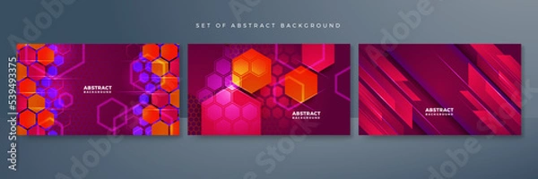 Fototapeta Modern reddish technology digital background with various technological elements. Hi-tech computer digital technology concept. Abstract technology communication.