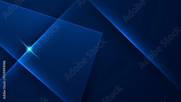 Obraz Abstract tech background. Futuristic technology interface with arrows, lines, waves, speed lights, motion, data concept, science element, cyberspace shapes, and connection lines.