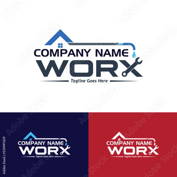Fototapeta gutter house logo, sample company logo, a simple vector design