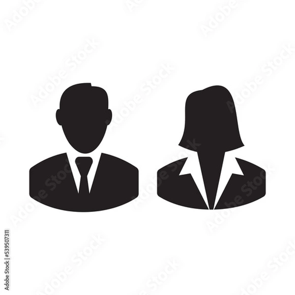 Obraz user icon of woman and man in business suit vector illustration symbol
