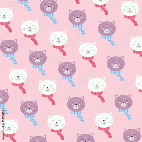 Obraz Collection of cute animal patterns suitable for textile design