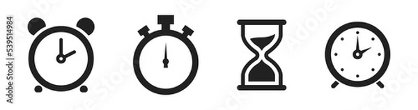 Obraz  Clock icon set. Set of hourglass icons. Vector isolated illustration. Timer Clock Alarm Sandglass watch collection. EPS 10.