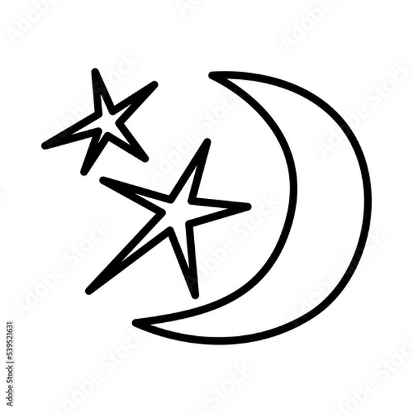 Obraz Vector doodle hand drawn illustration of a moon and stars