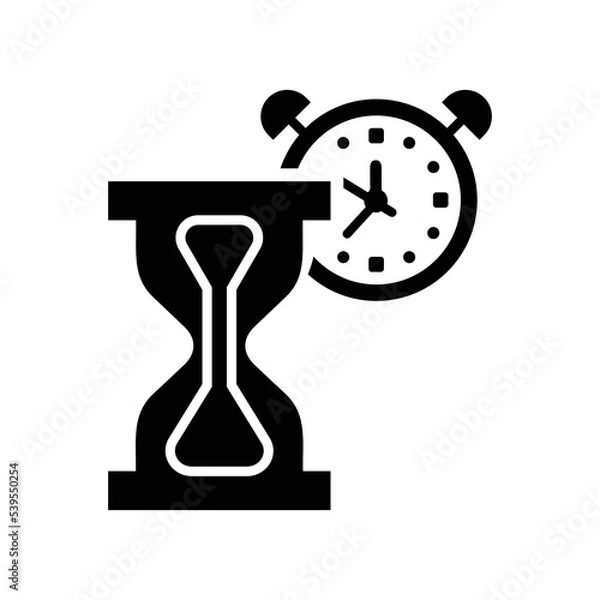 Fototapeta Load time, average, loading icon. Black vector sketch.