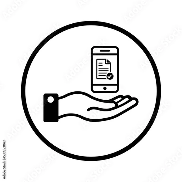 Fototapeta Mobile ready, mobile site, document icon. Black vector sketch.