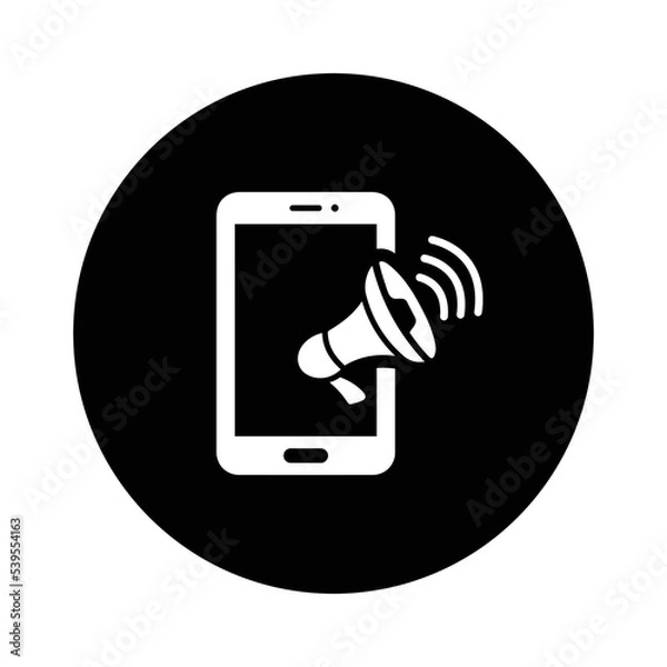 Fototapeta Mobile, marketing icon. Black vector design.