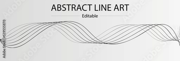 Obraz Black abstract wavy lines. Digital future technology concept. vector illustration. Wavey Lines