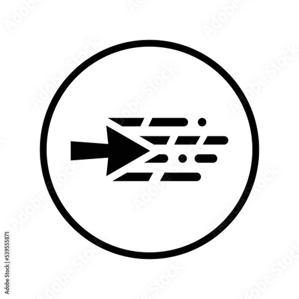 Fototapeta Navigation, arrow, direction icon. Black vector sketch.
