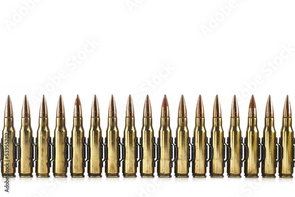 Obraz Kalibrz 7,62 mm z łączem, izolowana kula karabinu maszynowego