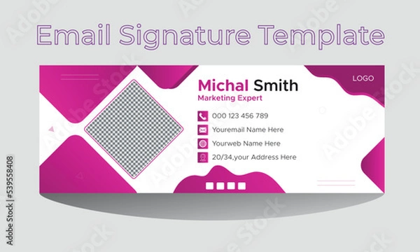 Fototapeta Modern and minimalist email signature templates or Company Identity professional Vector design footer template