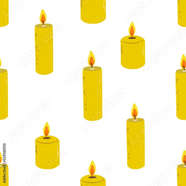 Fototapeta seamless pattern with yellow candle