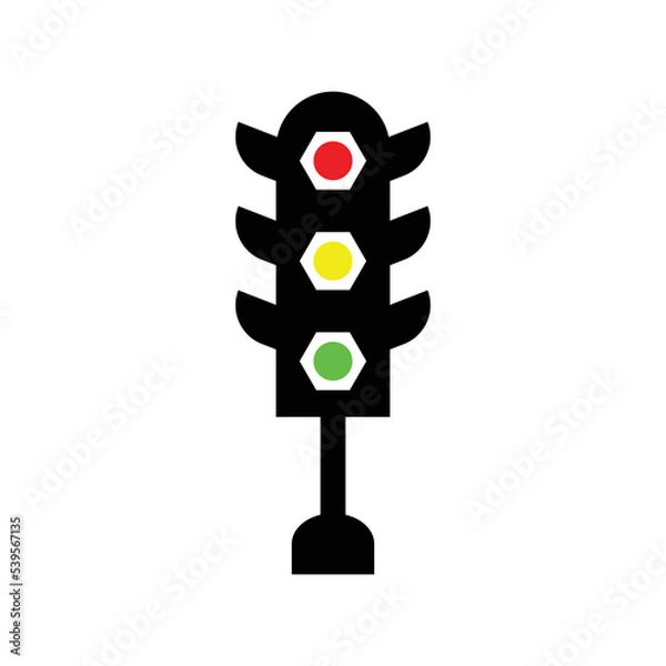 Fototapeta Traffic, web traffic, road light icon. Editable vector graphics.