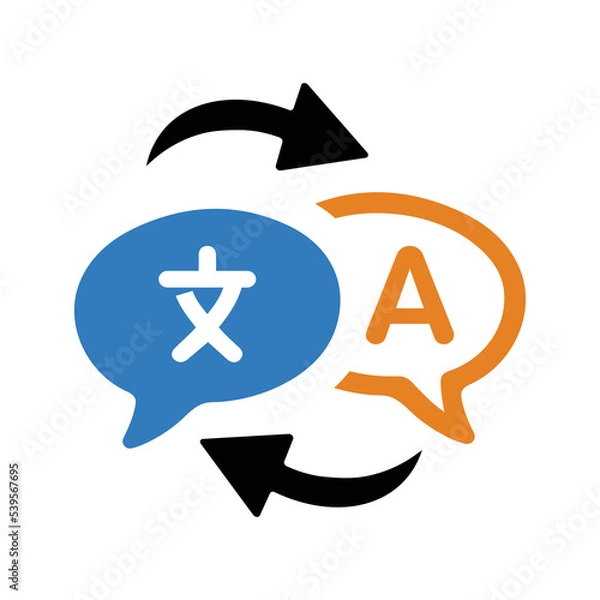 Obraz Translation, convert, decode icon. Simple flat design Concept.