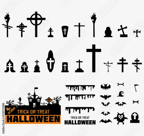 Fototapeta Christian cross. Halloween vampire defense cross-design vector