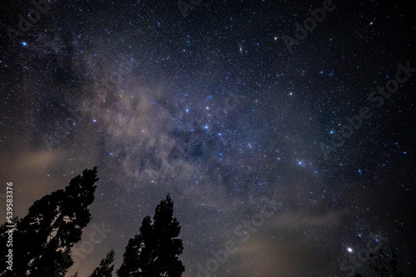 Fototapeta 天の川と薄曇の写真（奈良県）
