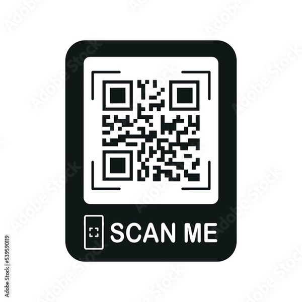 Obraz scan qr code icon, barcode scanner, phone app, thin line web symbol on white background - editable stroke vector illustration eps10. Vector illustration