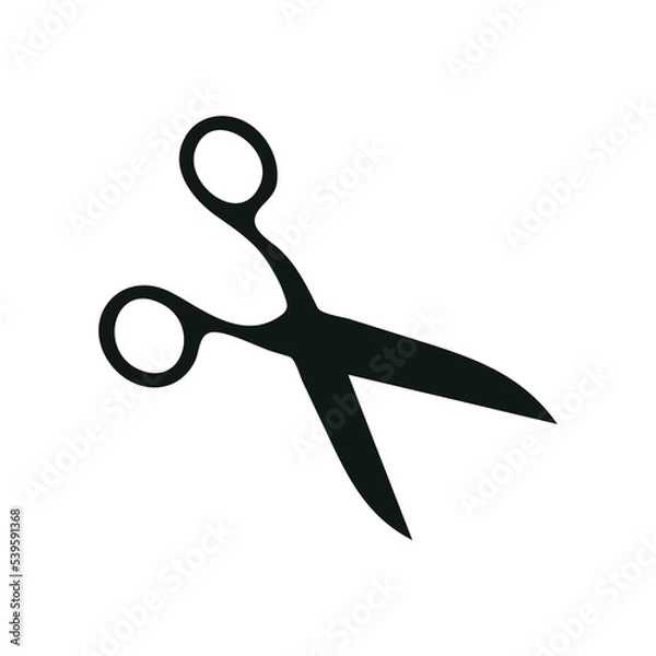 Fototapeta Scissors icon vector black color. Vector illustration