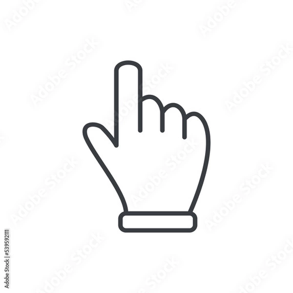 Fototapeta Clicking finger icon, hand pointer vector. Vector illustration