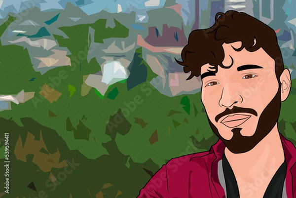 Obraz en la terraza de la ciudad