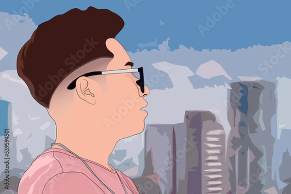 Obraz en la terraza de la ciudad