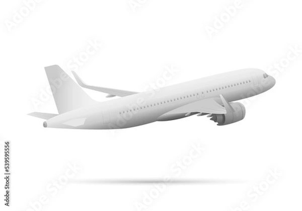 Obraz 3d plane visualization in bright white color seen from the back side