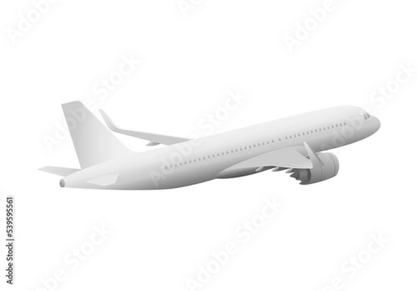 Obraz 3d plane visualization in bright white color seen from the back side