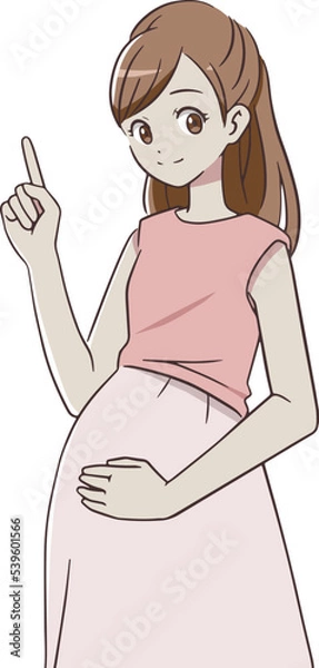 Obraz 人差し指を立てる妊婦