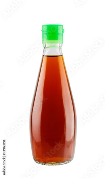 Fototapeta Fish sauce in glass bottle isolated on white background